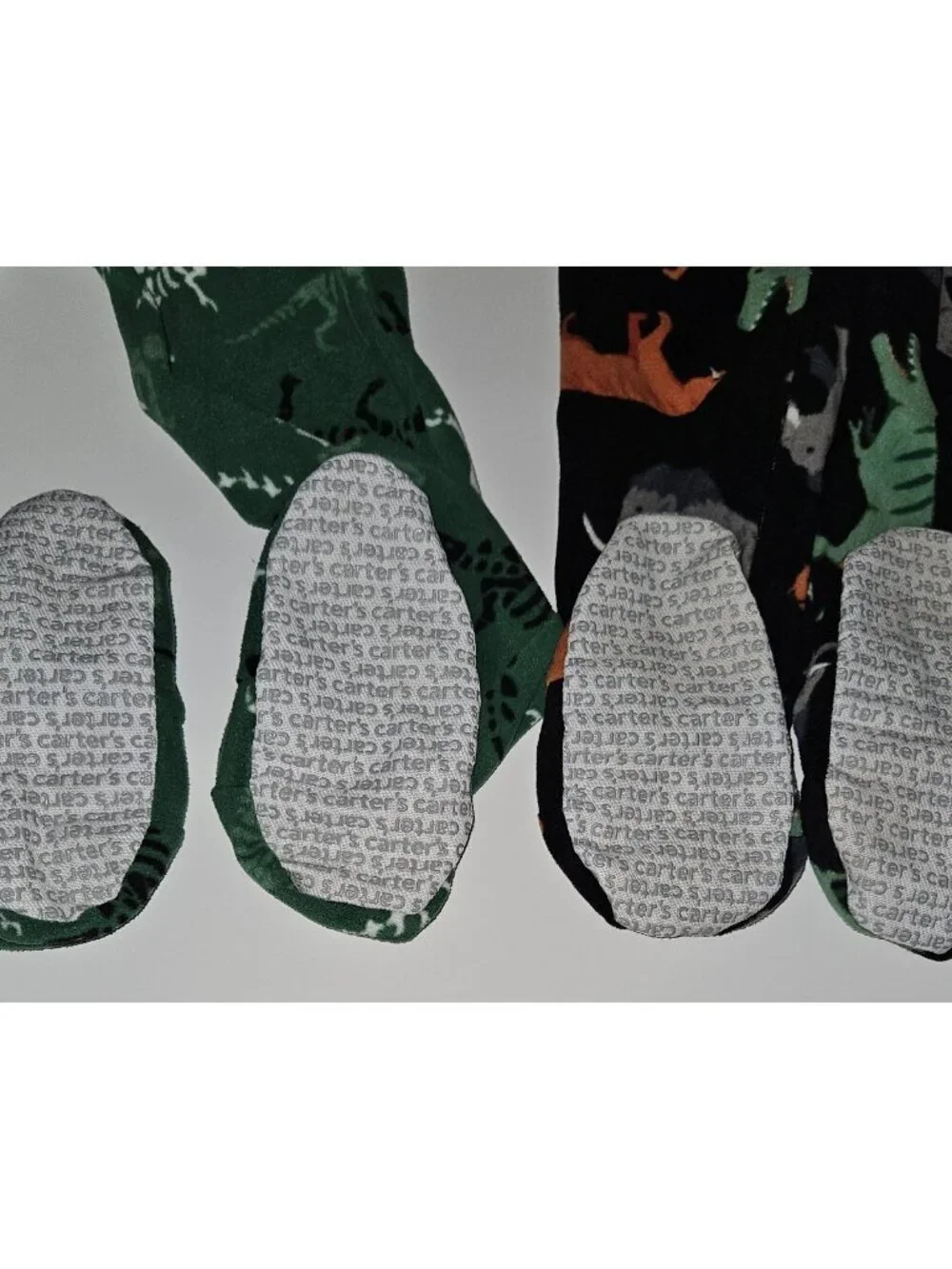 3 Carter's Simple Joys Footie Pajamas Lot Boys Size 6 Dinosaurs Black Green